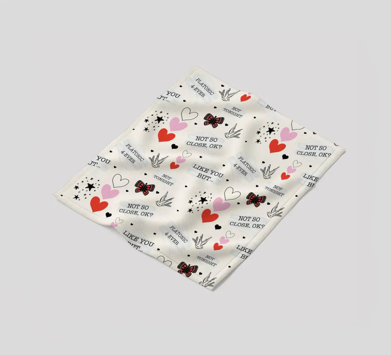 Mixed Signals - Quirky Valentine's Day Pattern fleece blanket by susanacosta