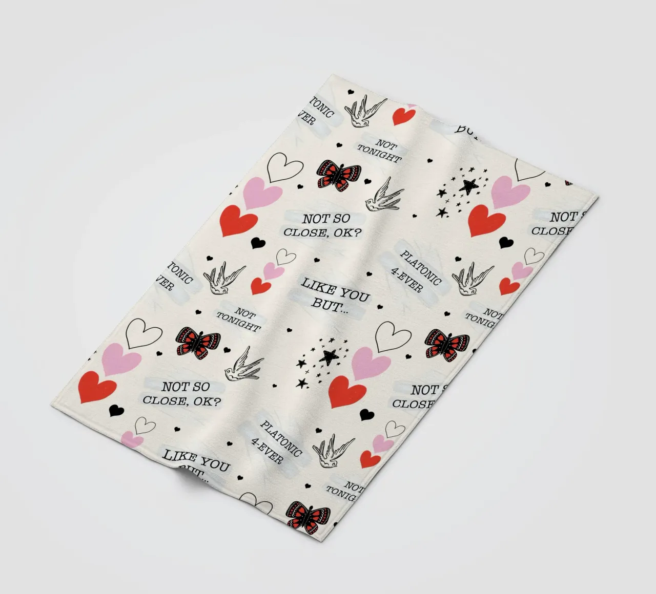 Mixed Signals - Quirky Valentine's Day Pattern fleece blanket by susanacosta