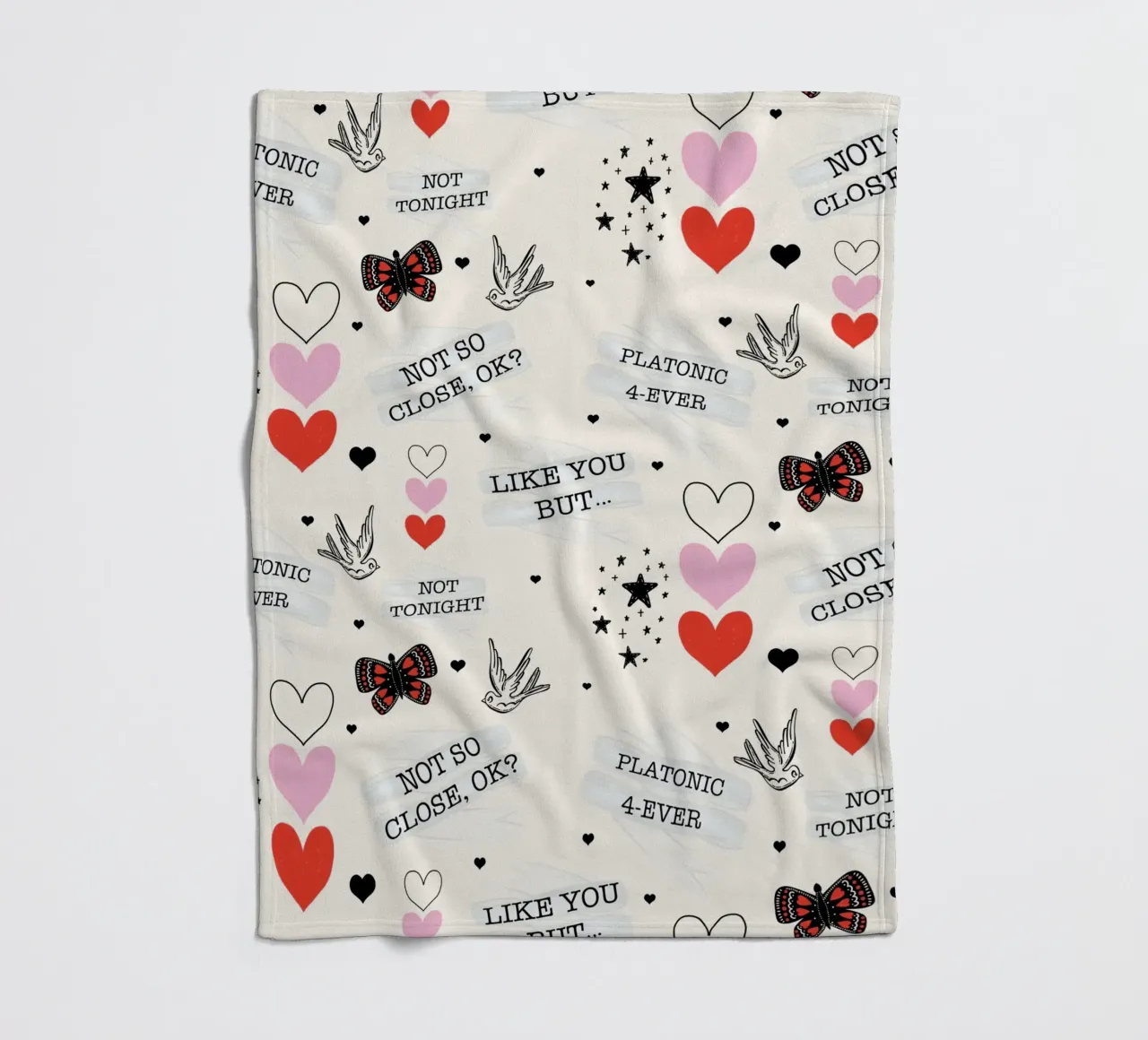 Mixed Signals - Quirky Valentine's Day Pattern fleece blanket by susanacosta