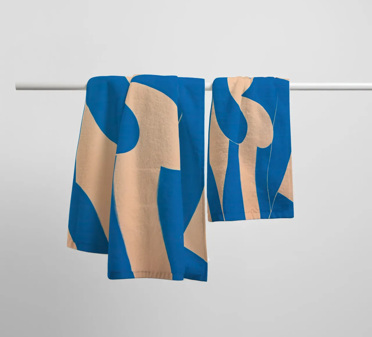 Abstract naakte vrouw met donker haar | Matisse stijl badhanddoek van Autofocus