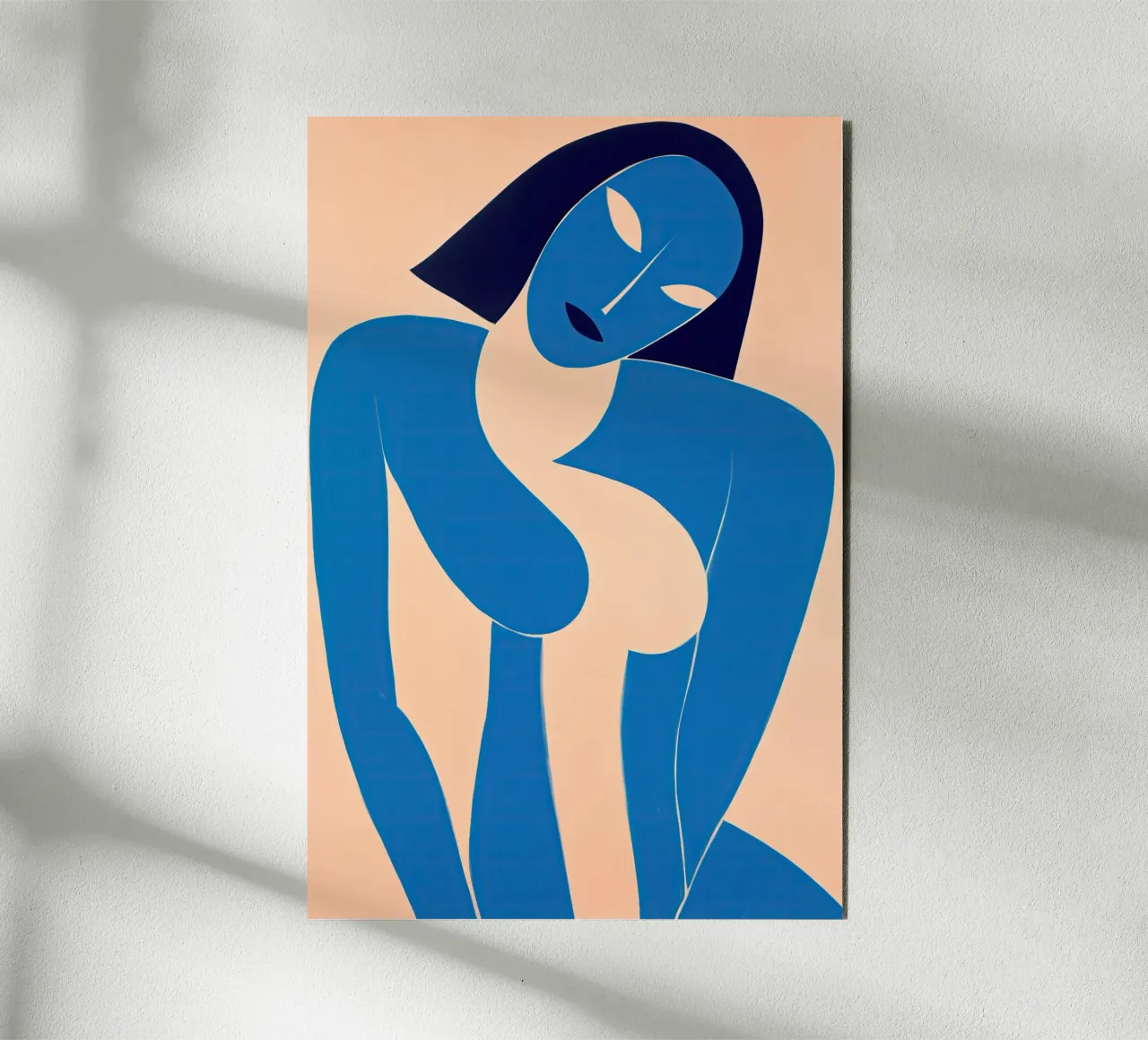 Mujer desnuda abstracta con pelo oscuro | Estilo Matisse aluminio dibond de Autofocus