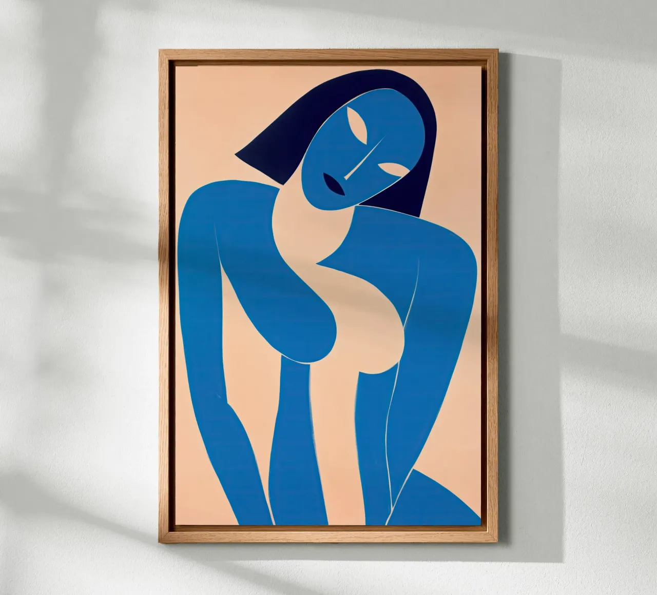 Abstract naakte vrouw met donker haar | Matisse stijl canvas met Baklijst van Autofocus
