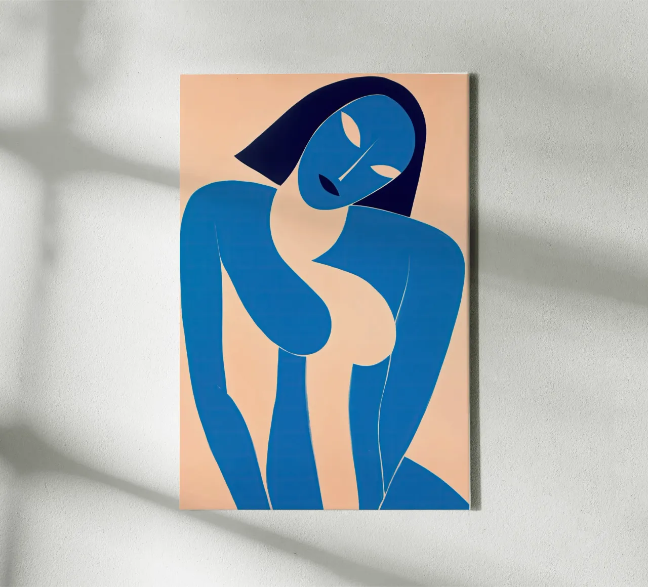 Abstract naakte vrouw met donker haar | Matisse stijl canvas met Baklijst van Autofocus