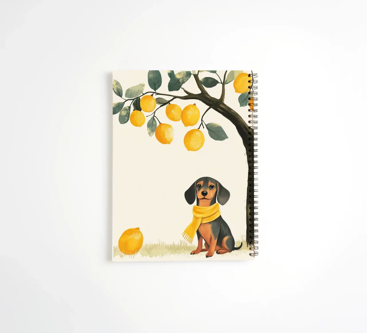 Dachshund Under the Lemon Tree spiral notebook by studiofox