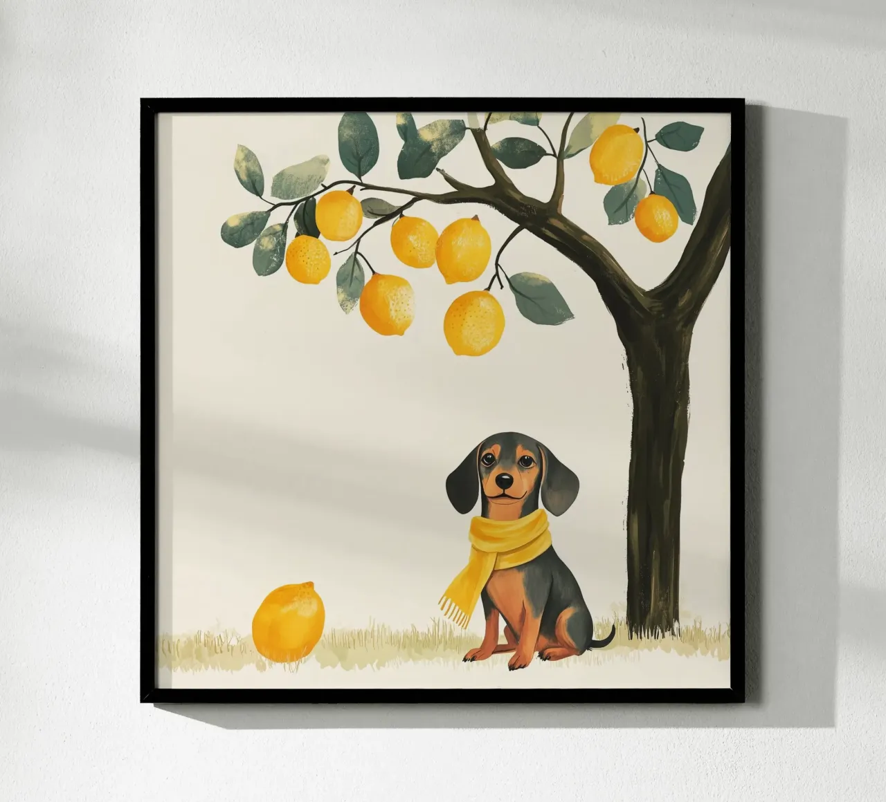 Dachshund Under the Lemon Tree hahnemühle by studiofox