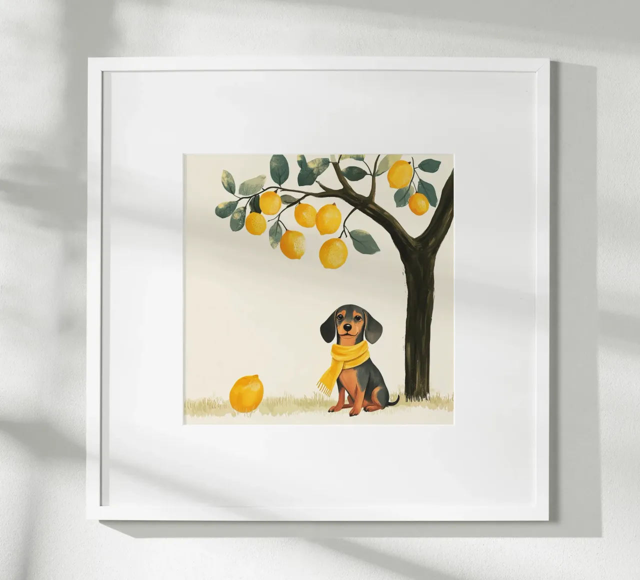 Dachshund Under the Lemon Tree hahnemühle by studiofox