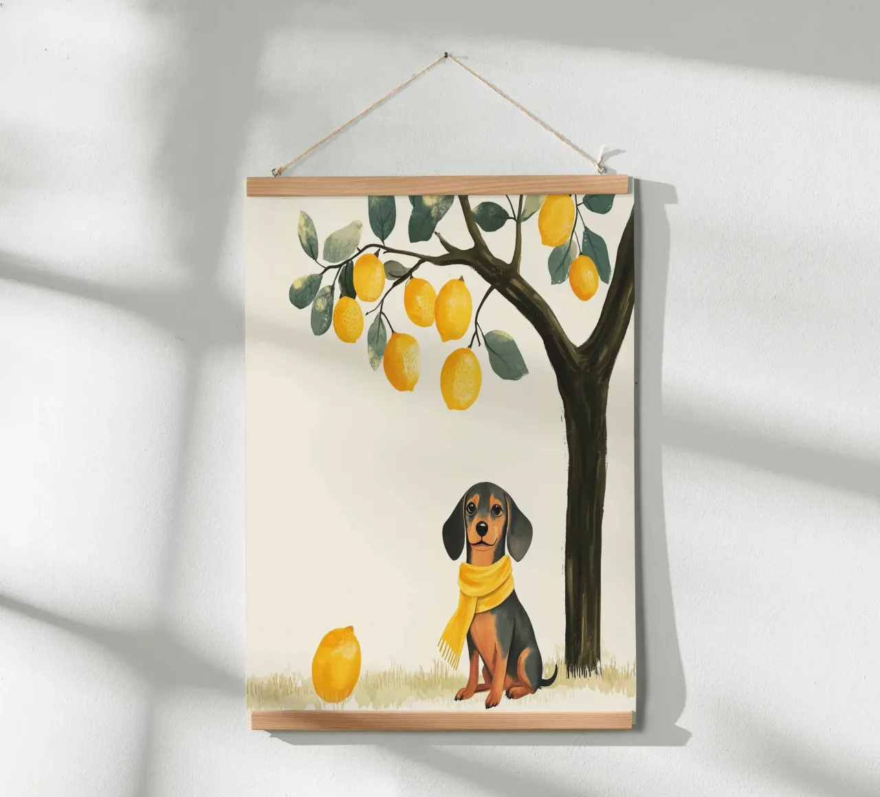 Dachshund Under the Lemon Tree hahnemühle by studiofox