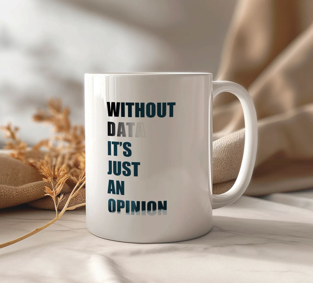 Without data it's just an opinion tazza in ceramica da LIMITED EDITION LETTERS