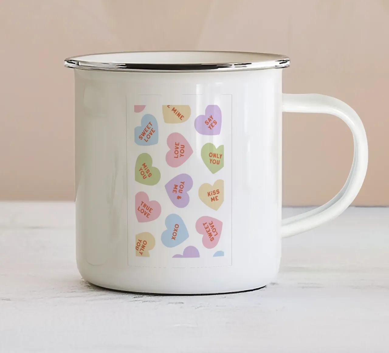 Lovely Hearts tazza in smalto da treechild