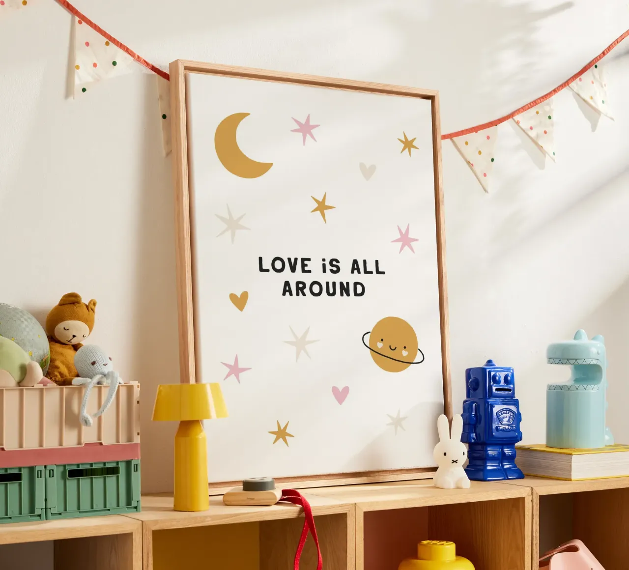 Love Is All Around tela con Cornice a cassetta da treechild