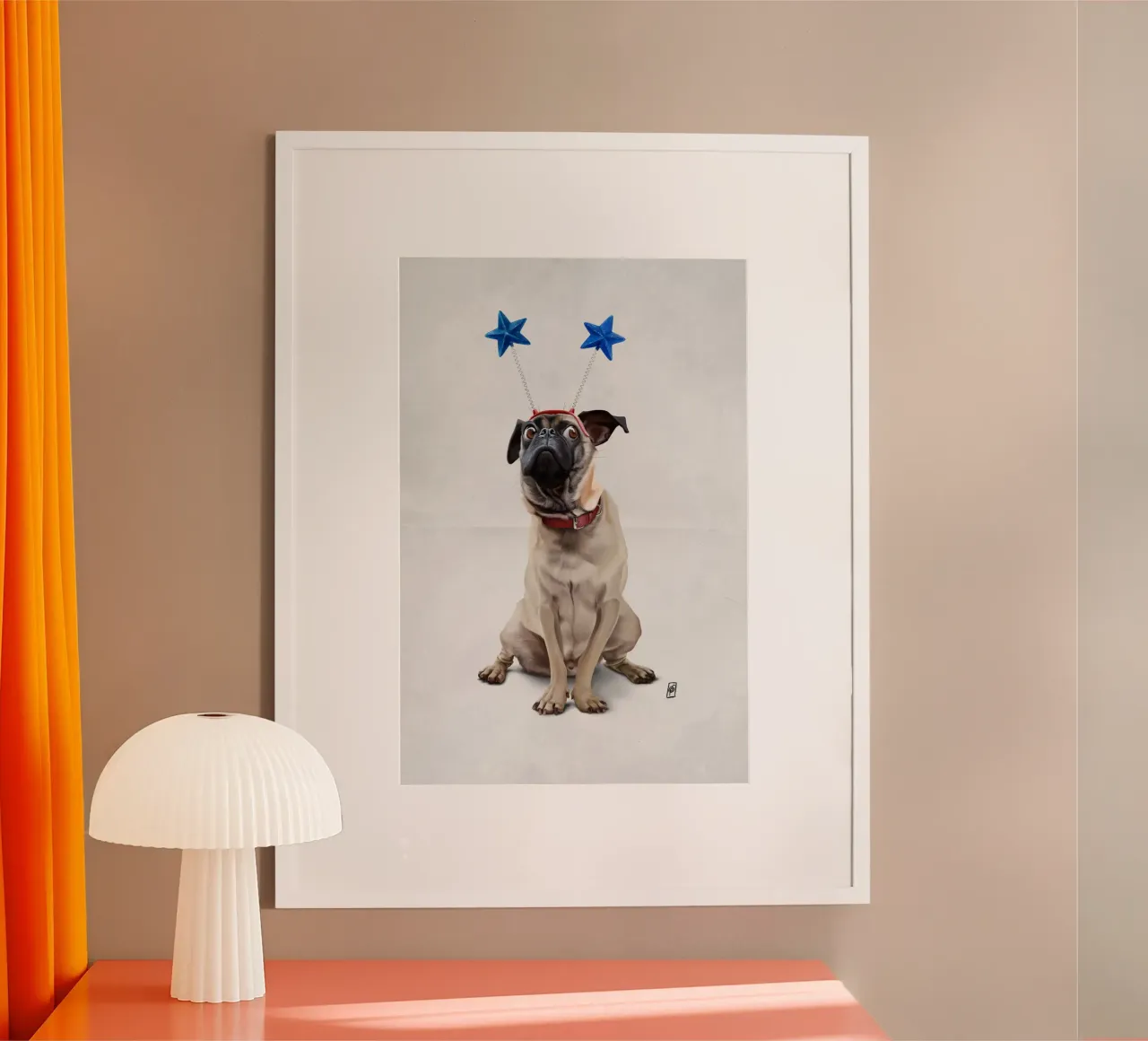 A Pug's Life (Wordless) poster with plastic frame by Rob Art | Illustration