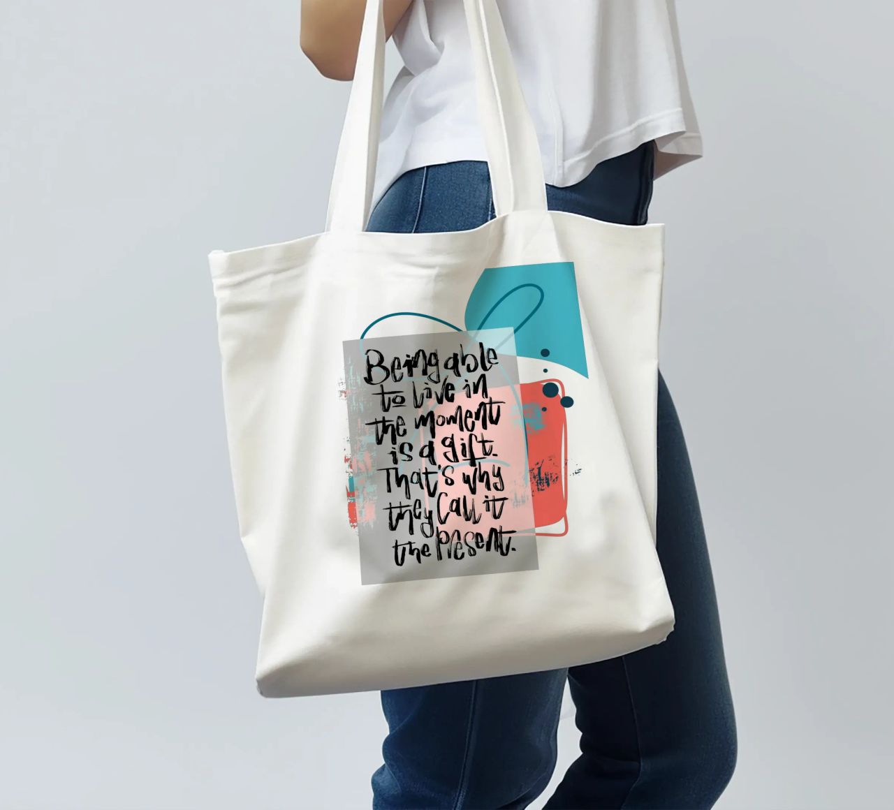 Being able to live in the moment is a gift. tote bag by LIMITED EDITION LETTERS