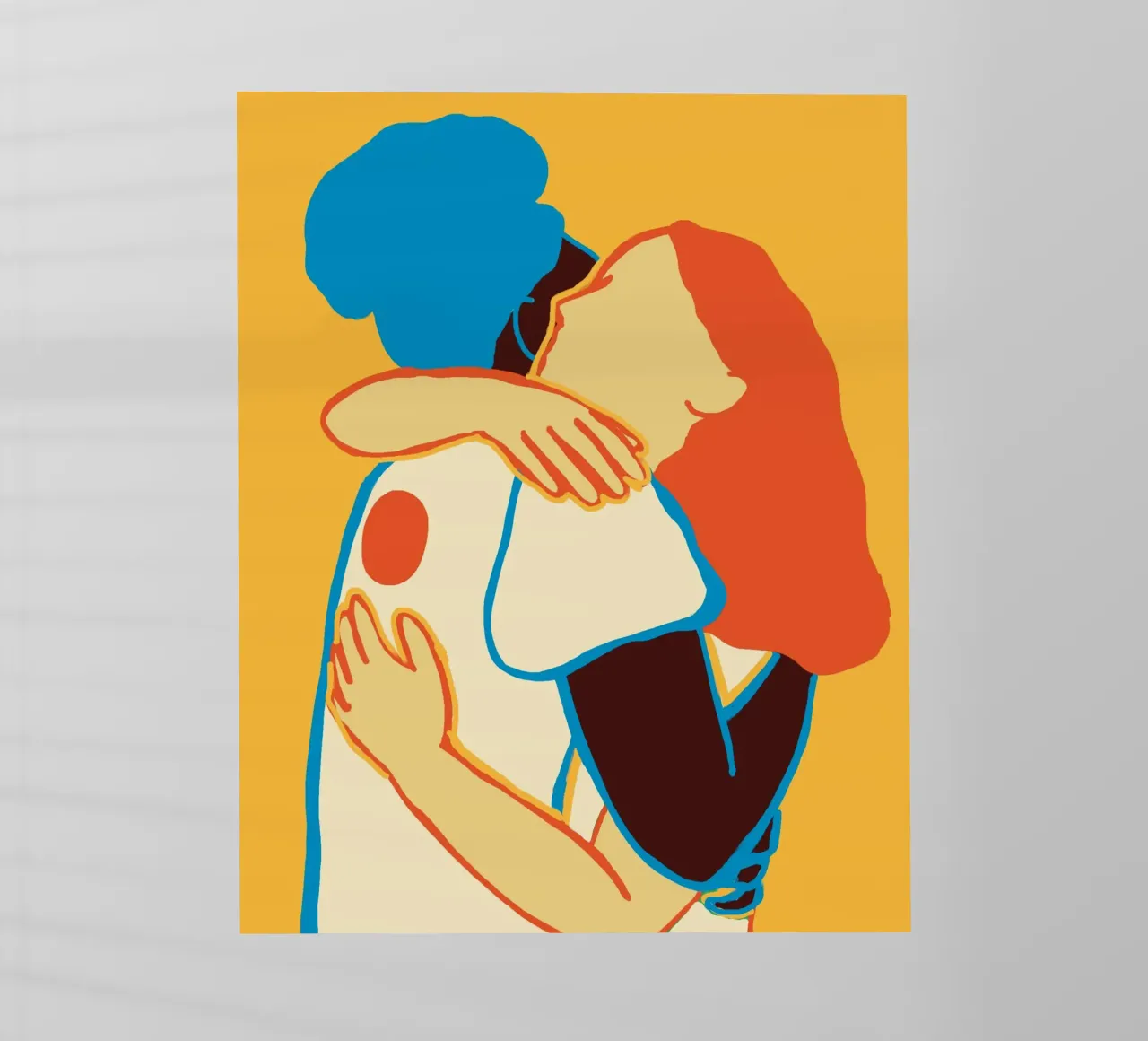 L'abbraccio colorato di due donne pellicola backlit da tainah negreiros