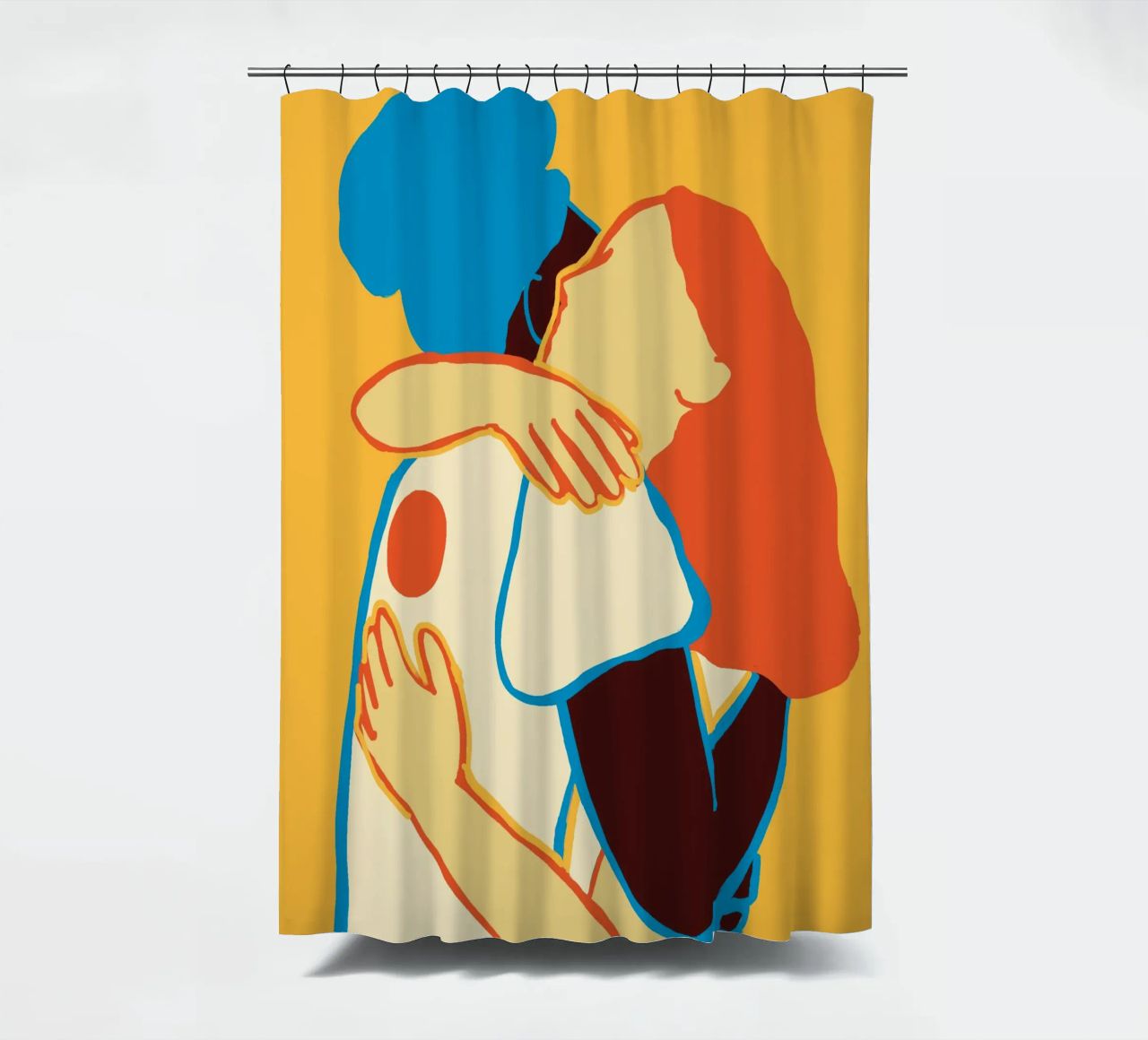 L'abbraccio colorato di due donne tenda da doccia da tainah negreiros