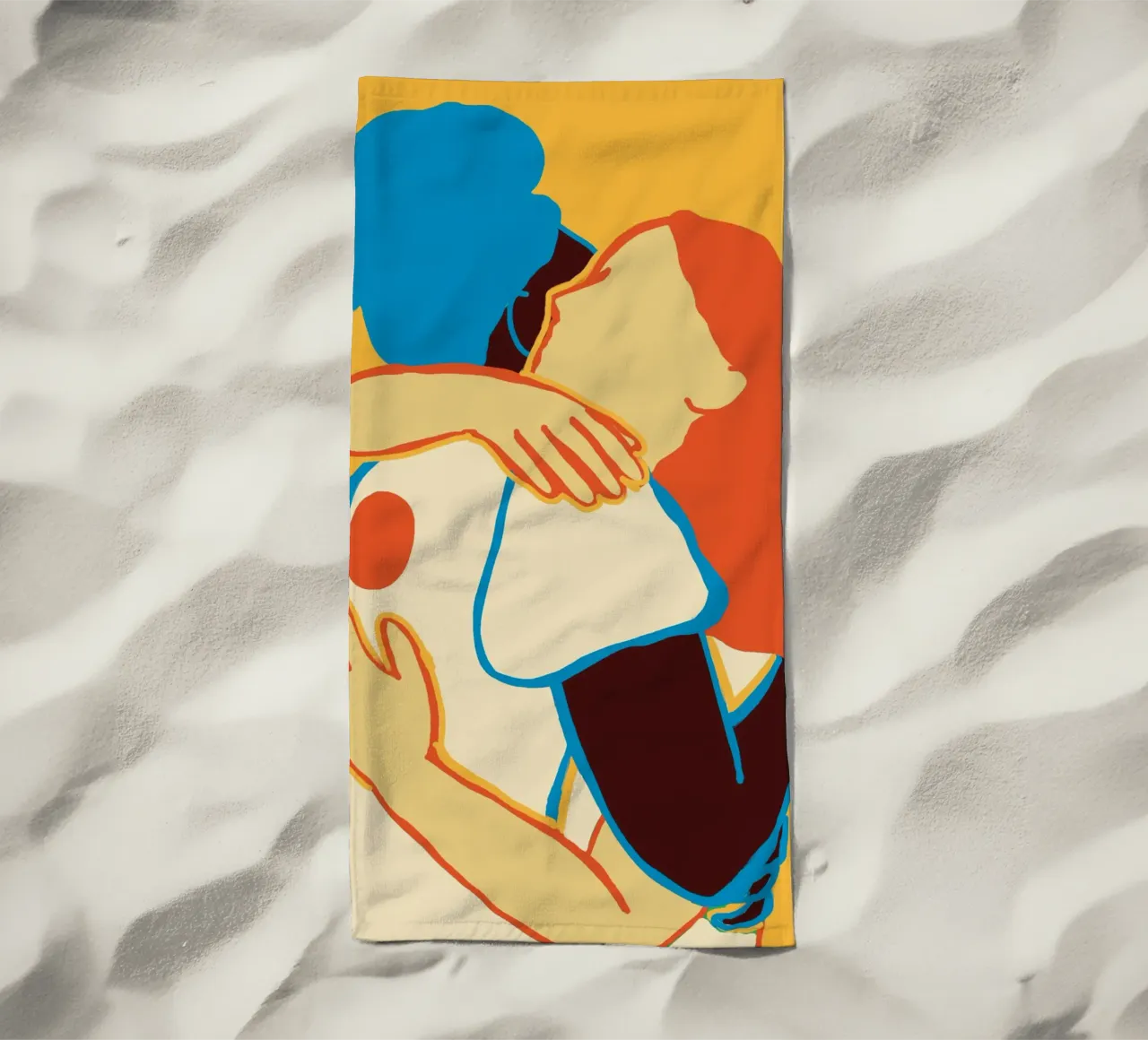 L'abbraccio colorato di due donne telo mare da tainah negreiros