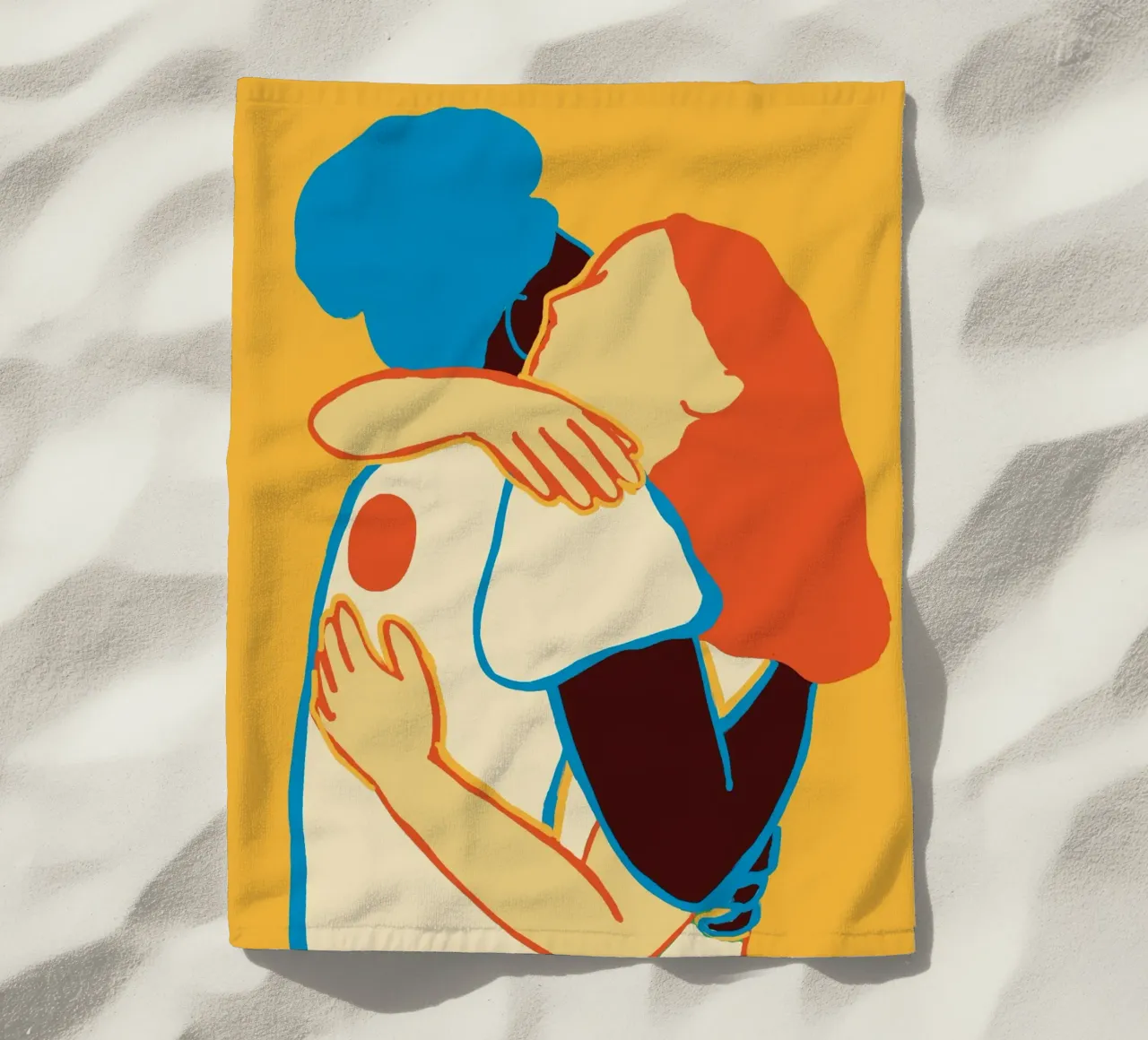 L'abbraccio colorato di due donne telo mare da tainah negreiros