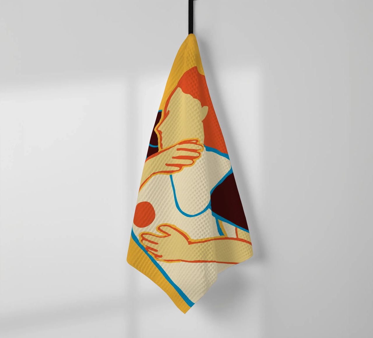 L'abbraccio colorato di due donne canovaccio da cucina da tainah negreiros