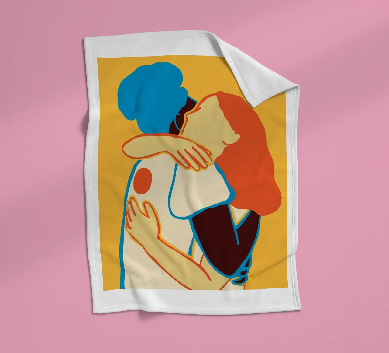 L'abbraccio colorato di due donne coperta in pile da tainah negreiros