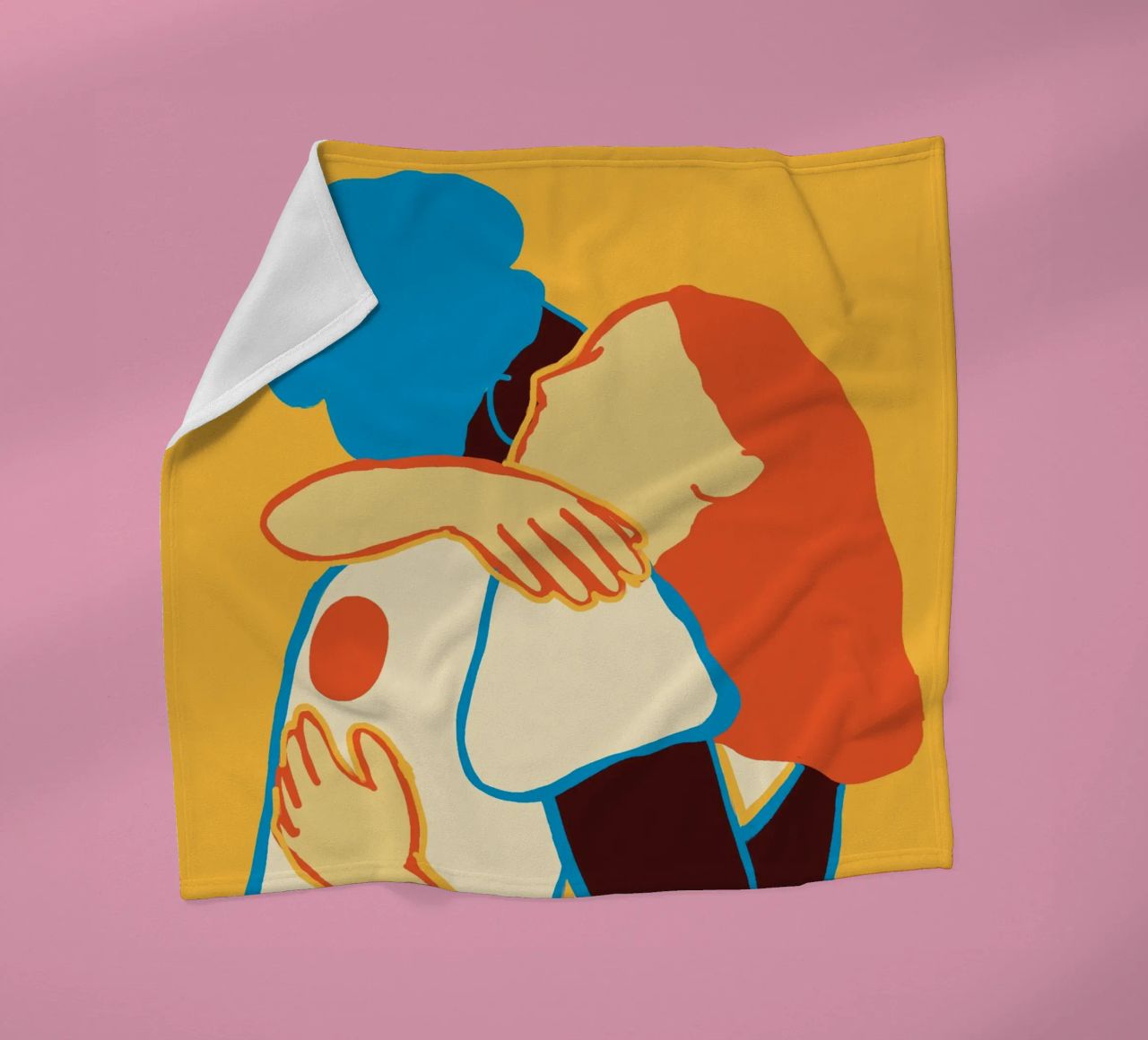 L'abbraccio colorato di due donne coperta in pile da tainah negreiros