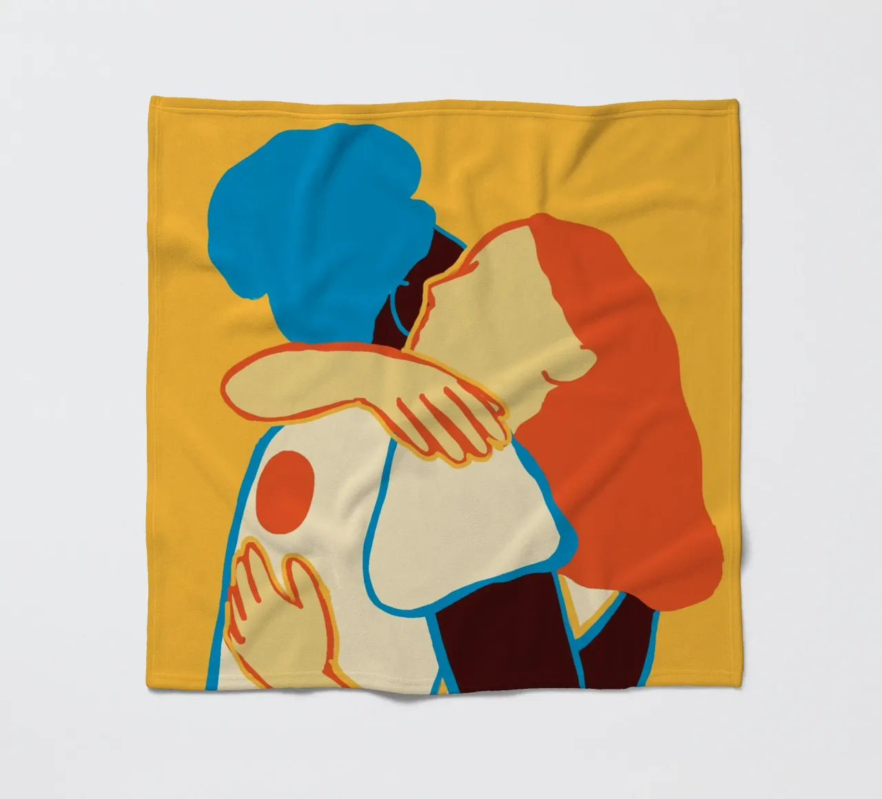 L'abbraccio colorato di due donne coperta in pile da tainah negreiros