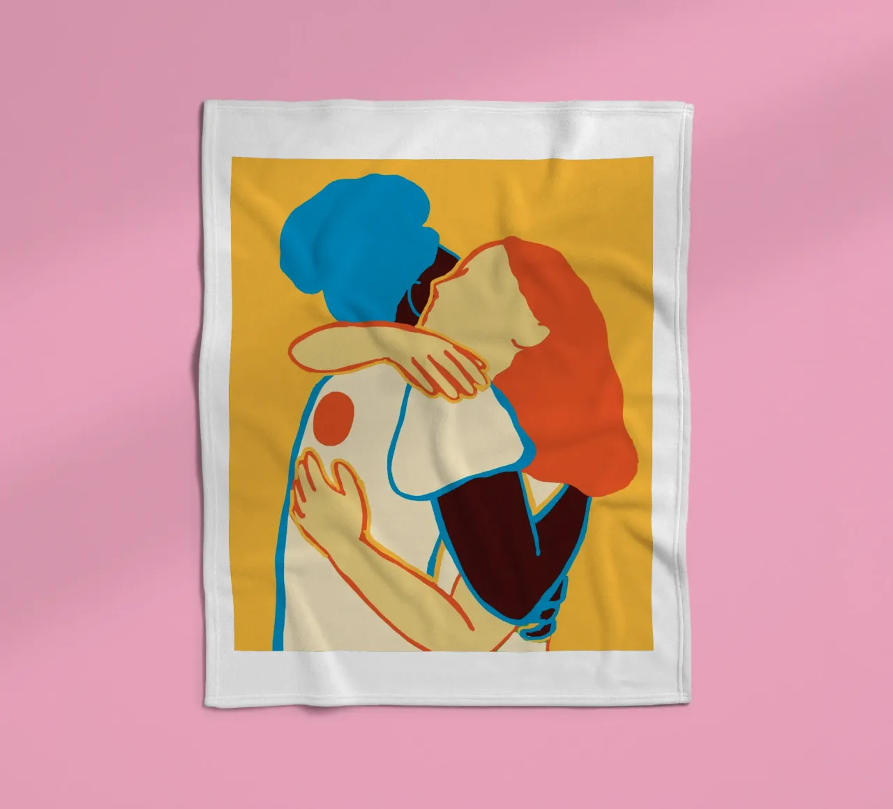 L'abbraccio colorato di due donne coperta in pile da tainah negreiros