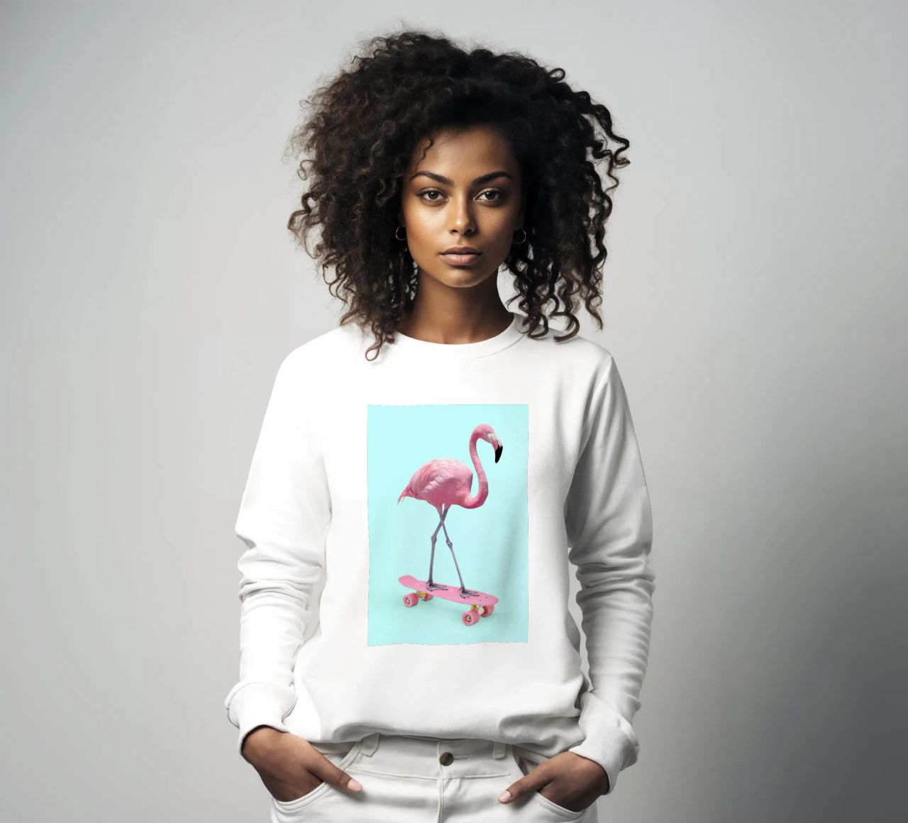Skate Flamingo felpa da Paul Fuentes Design