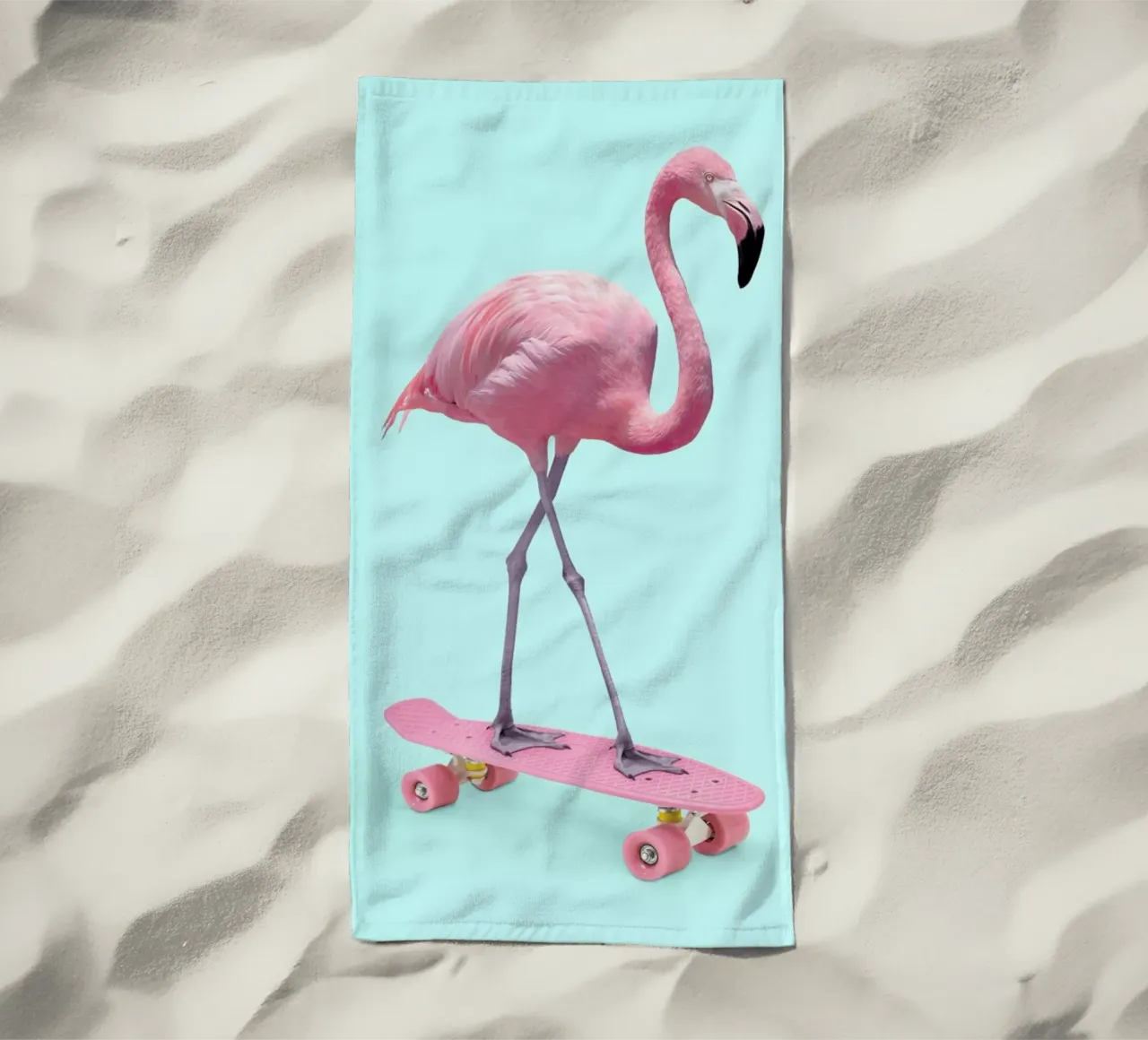 Skate Flamingo telo mare da Paul Fuentes Design