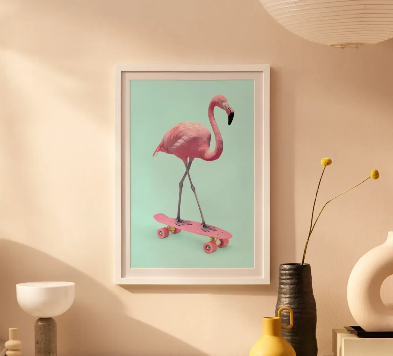 Skate Flamingo poster da Paul Fuentes Design