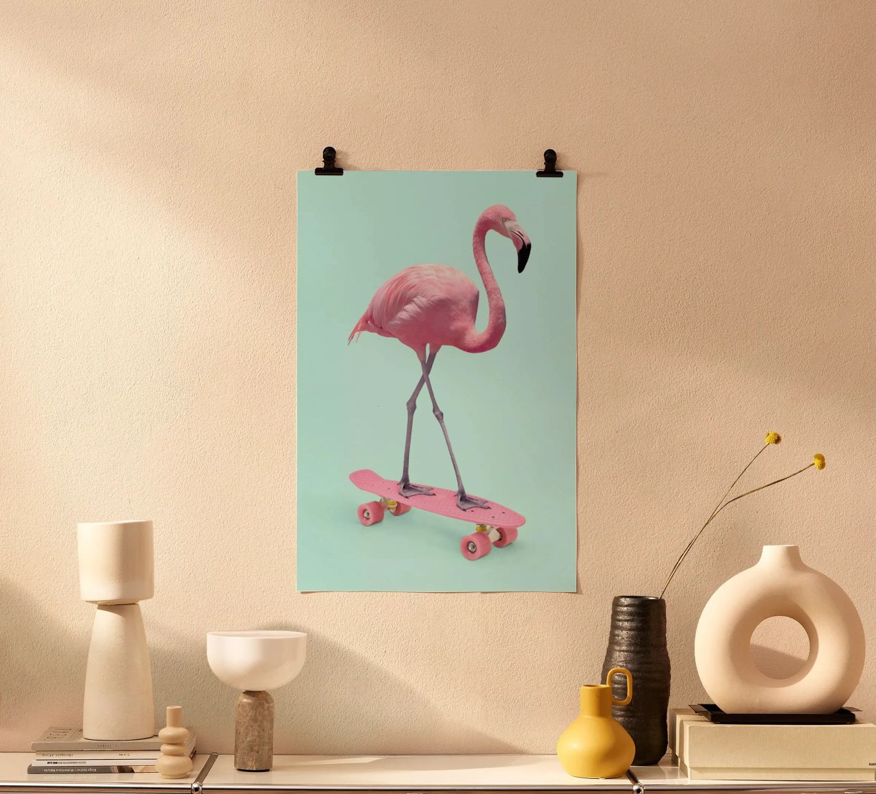 Skate Flamingo poster de Paul Fuentes Design