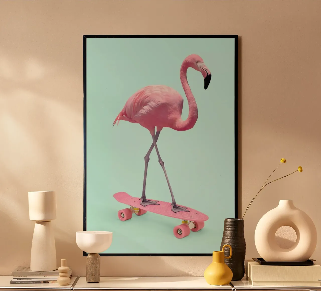 Skate Flamingo poster da Paul Fuentes Design