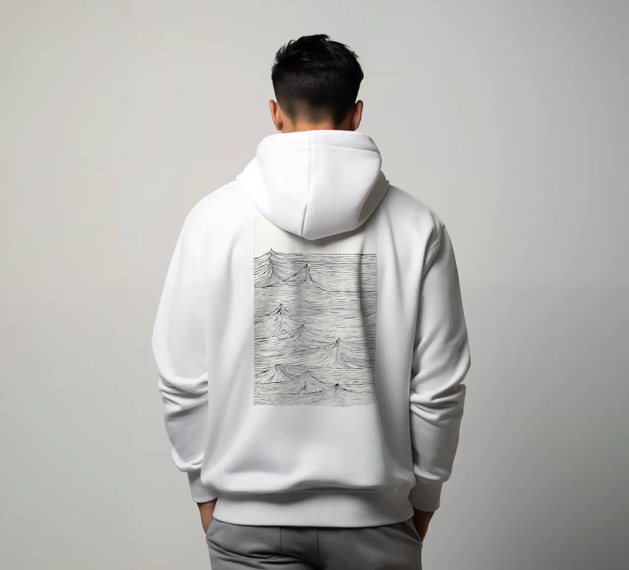 "Eternal Flow" - un mouvement intemporel dans une structure monochrome sweat à capuche de Kunst und Kontrast