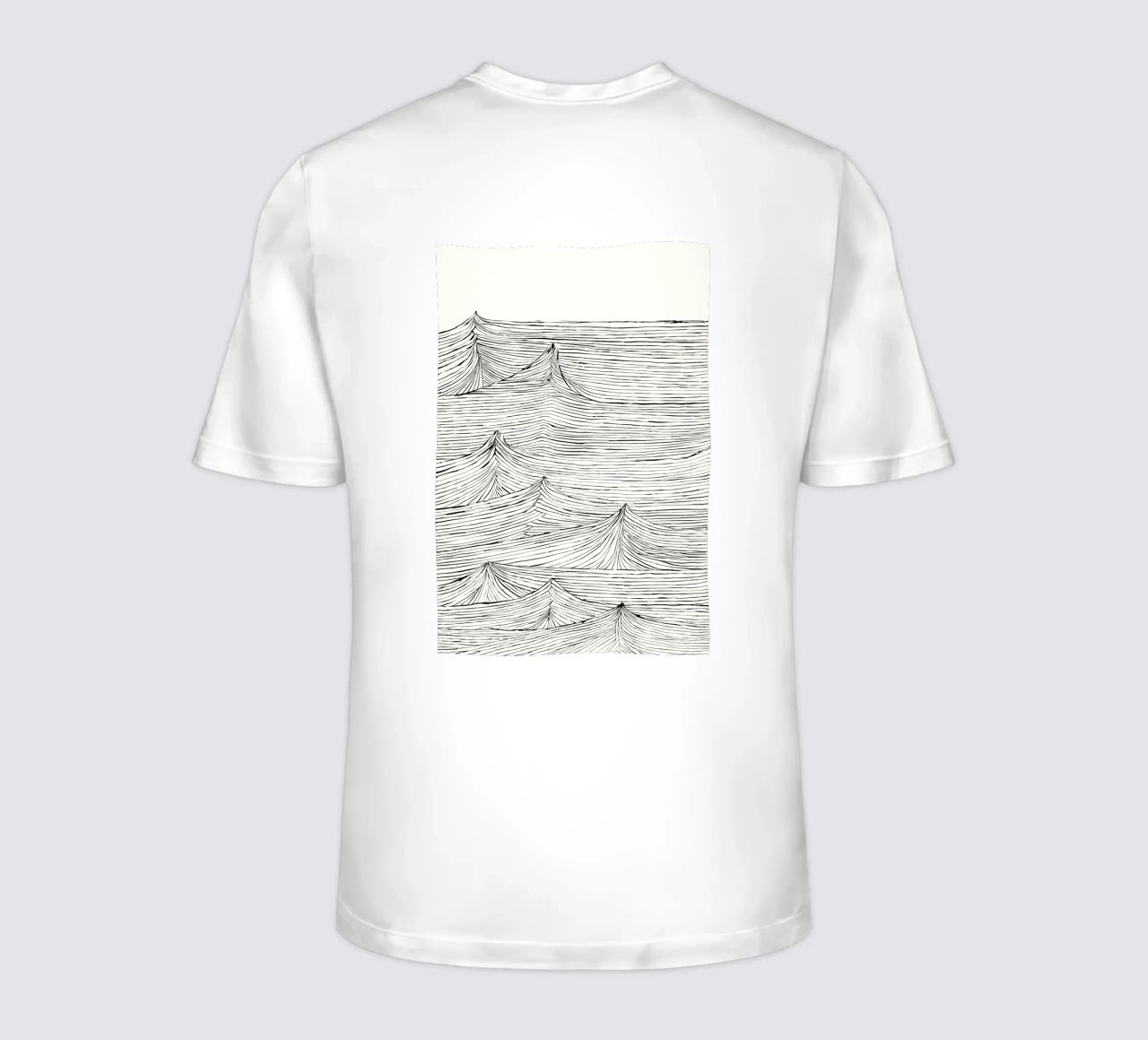"Eternal Flow" - Timeless movement in a monochrome structure t-shirt by Kunst und Kontrast