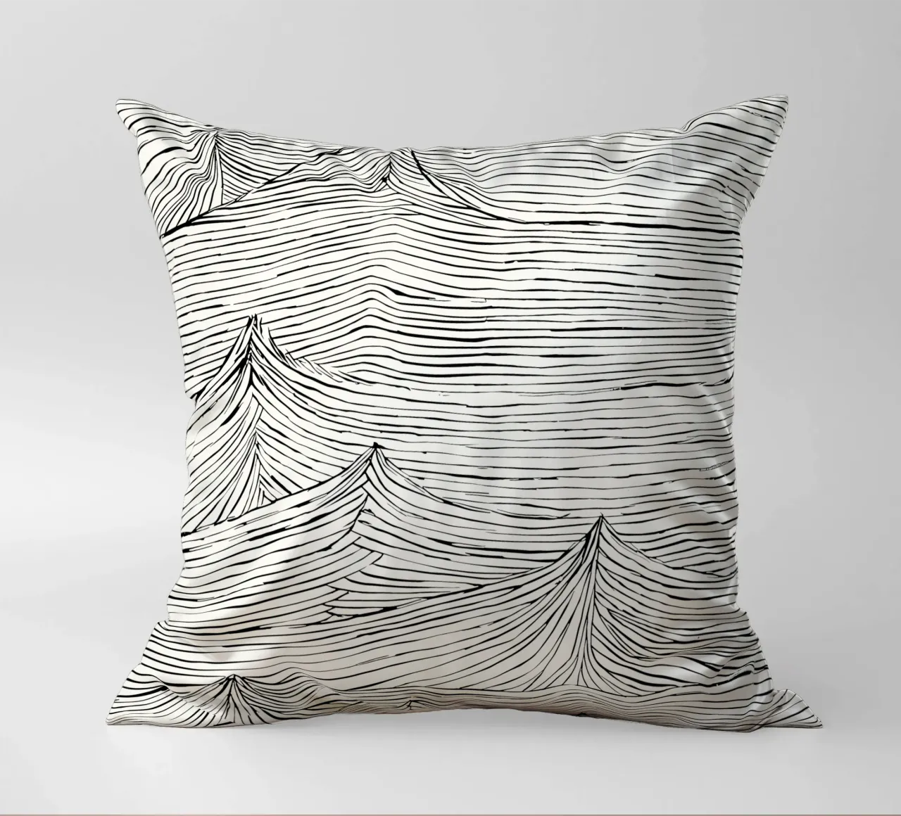 "Eternal Flow" - un mouvement intemporel dans une structure monochrome coussin de Kunst und Kontrast
