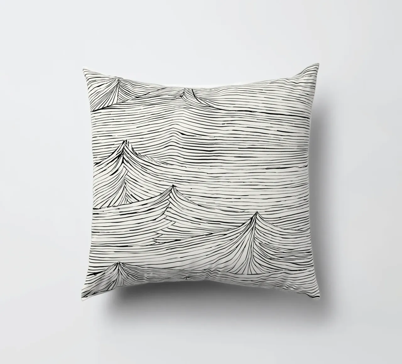 "Eternal Flow" - un mouvement intemporel dans une structure monochrome coussin de Kunst und Kontrast