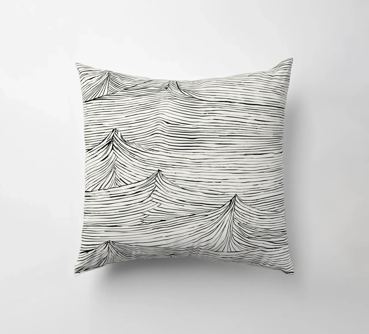 "Eternal Flow" - un mouvement intemporel dans une structure monochrome coussin de Kunst und Kontrast
