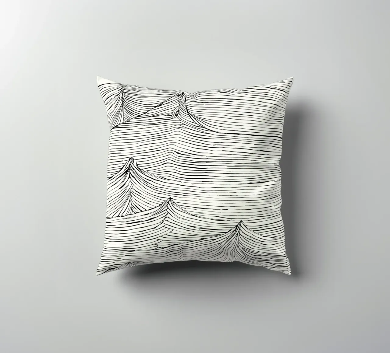 "Eternal Flow" - un mouvement intemporel dans une structure monochrome coussin de Kunst und Kontrast