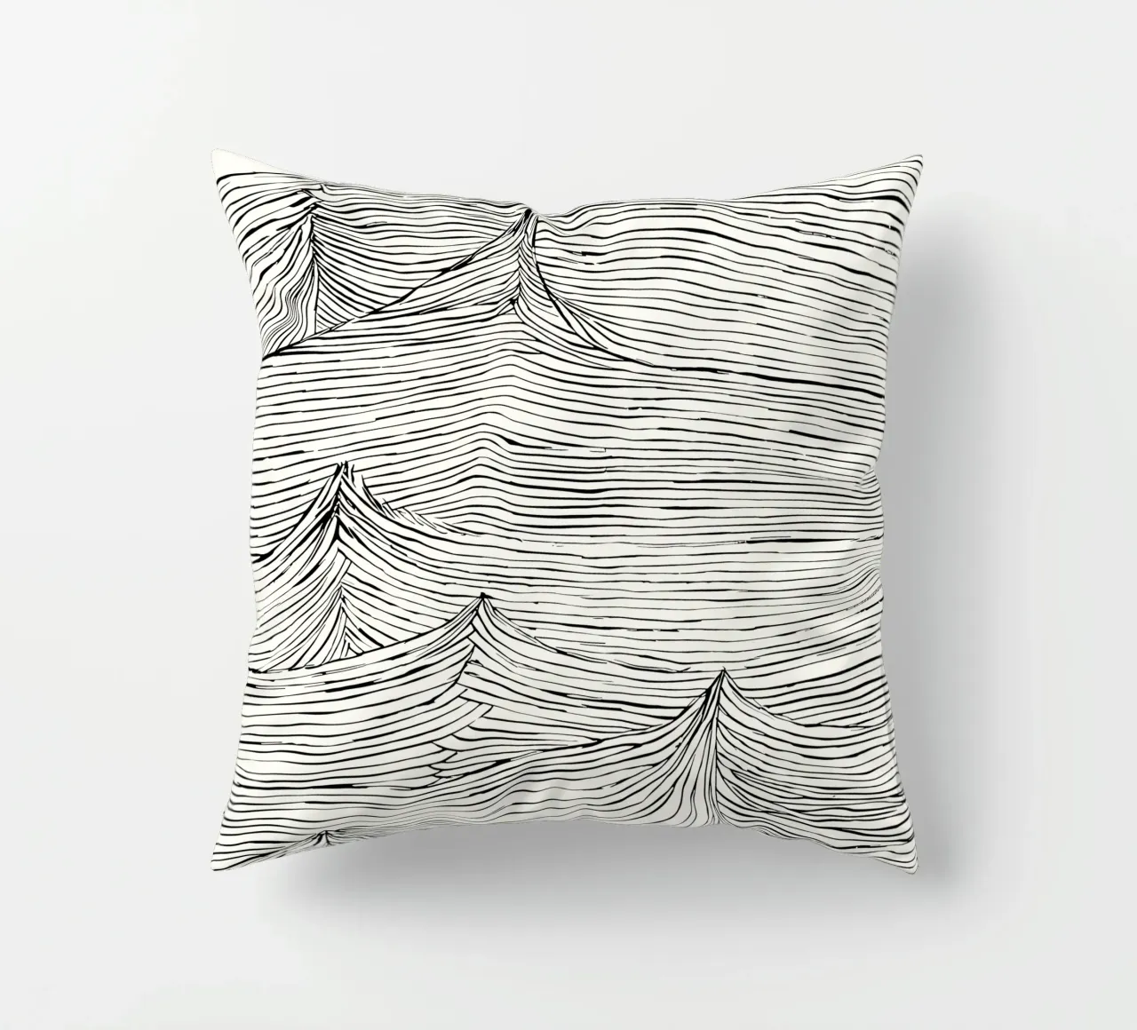 "Eternal Flow" - un mouvement intemporel dans une structure monochrome coussin de Kunst und Kontrast