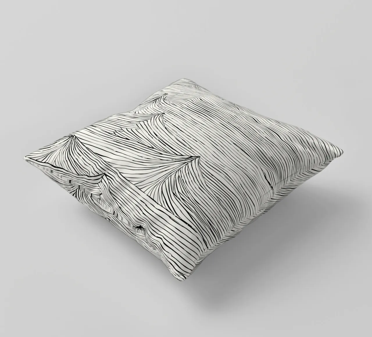 "Eternal Flow" - un mouvement intemporel dans une structure monochrome coussin de Kunst und Kontrast