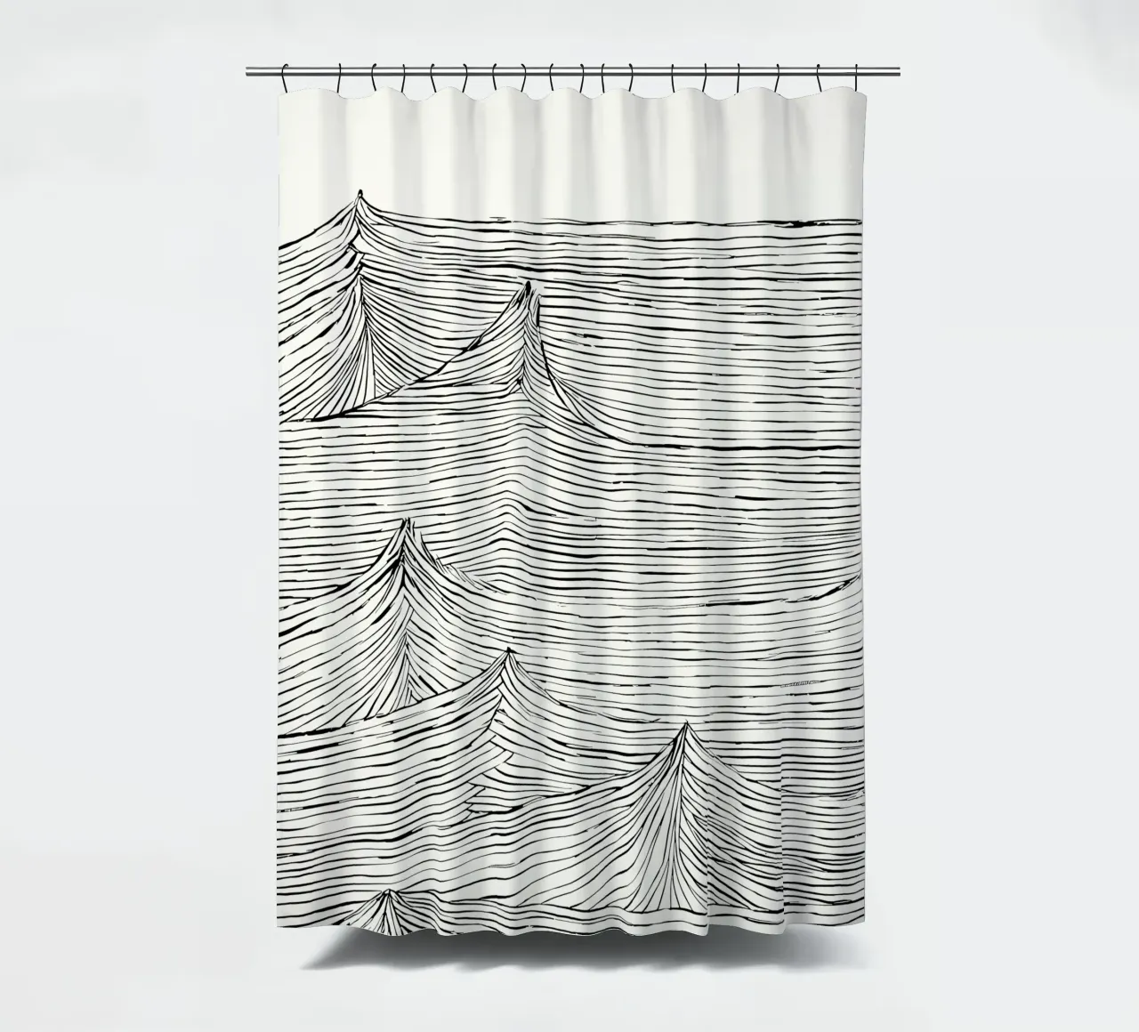 "Eternal Flow" - un mouvement intemporel dans une structure monochrome rideau de douche de Kunst und Kontrast