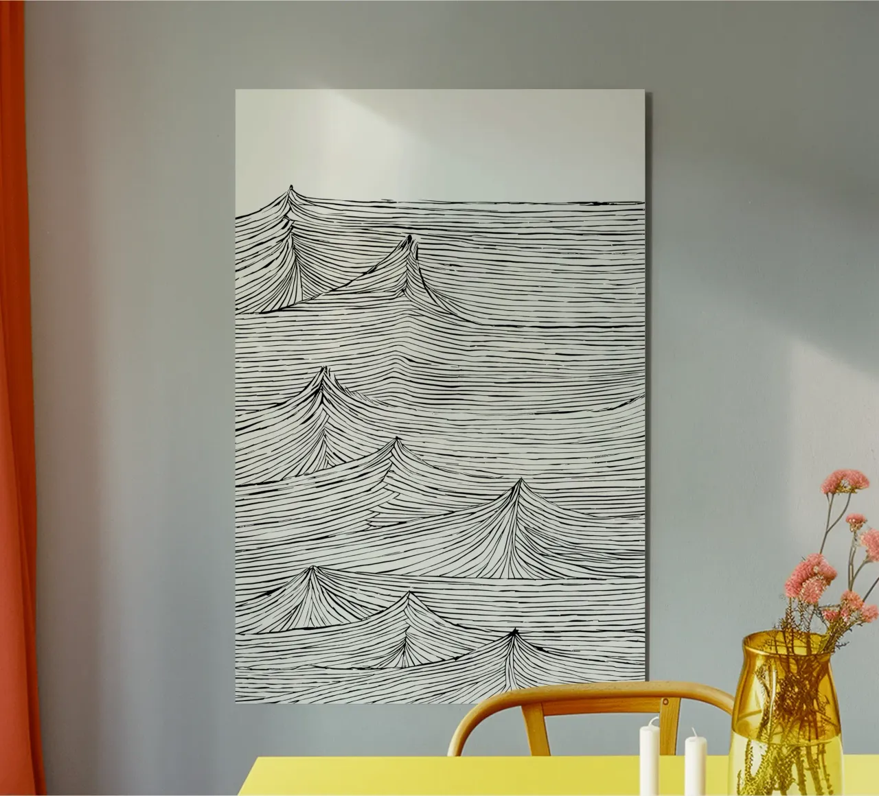 "Eternal Flow" - un mouvement intemporel dans une structure monochrome alu dibond de Kunst und Kontrast