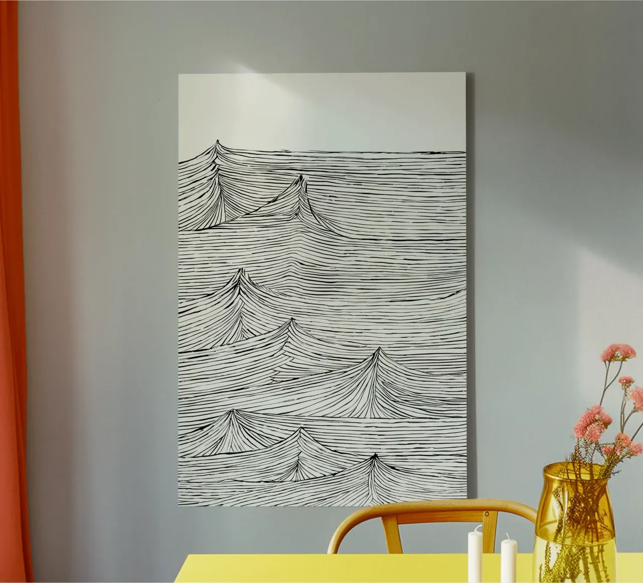 "Eternal Flow" - Timeless movement in a monochrome structure canvas by Kunst und Kontrast