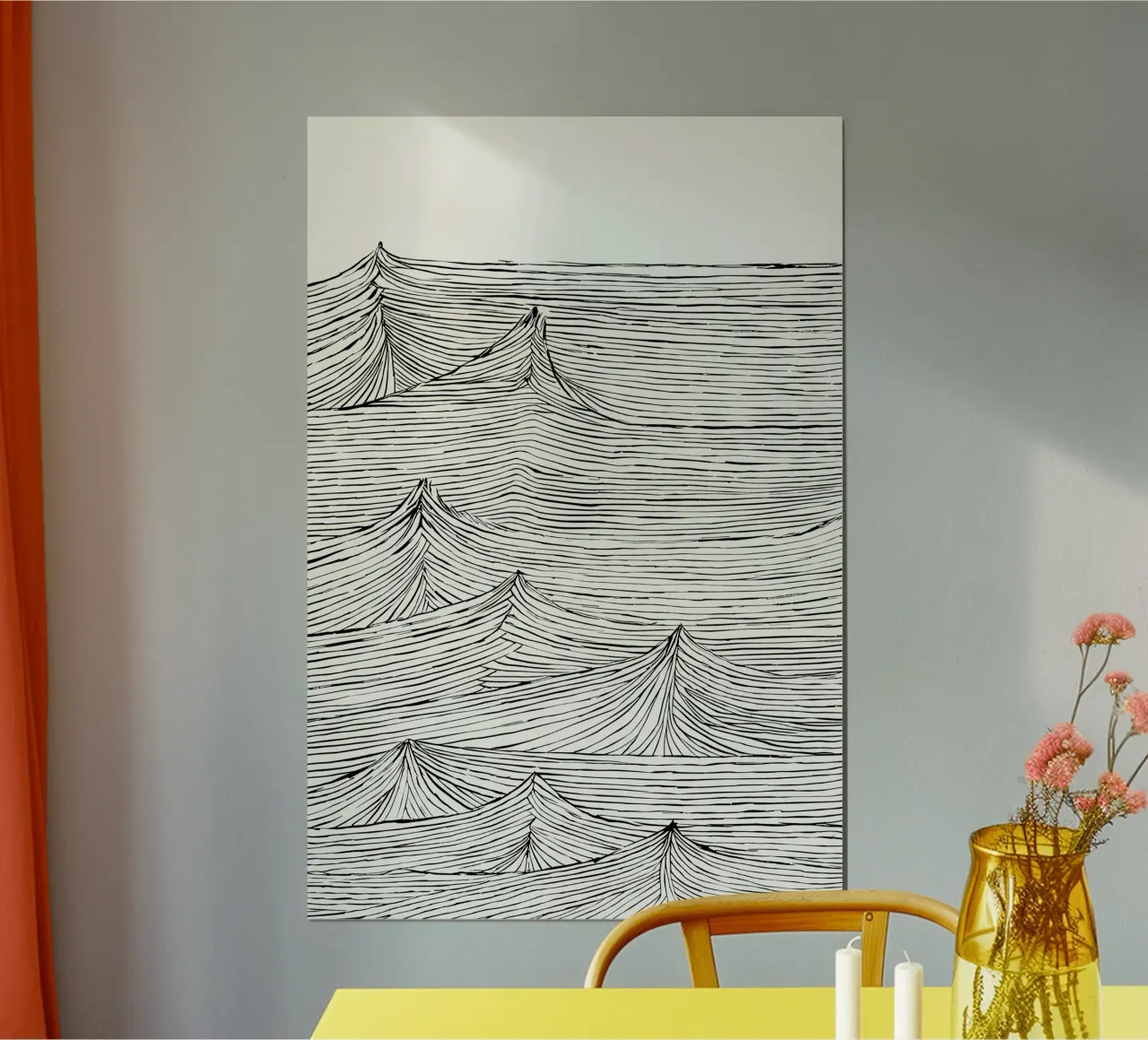 "Eternal Flow" - Movimento senza tempo in una struttura monocromatica poster da Kunst und Kontrast