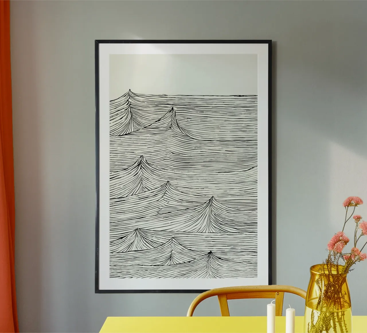 "Eternal Flow" - Movimento senza tempo in una struttura monocromatica poster da Kunst und Kontrast