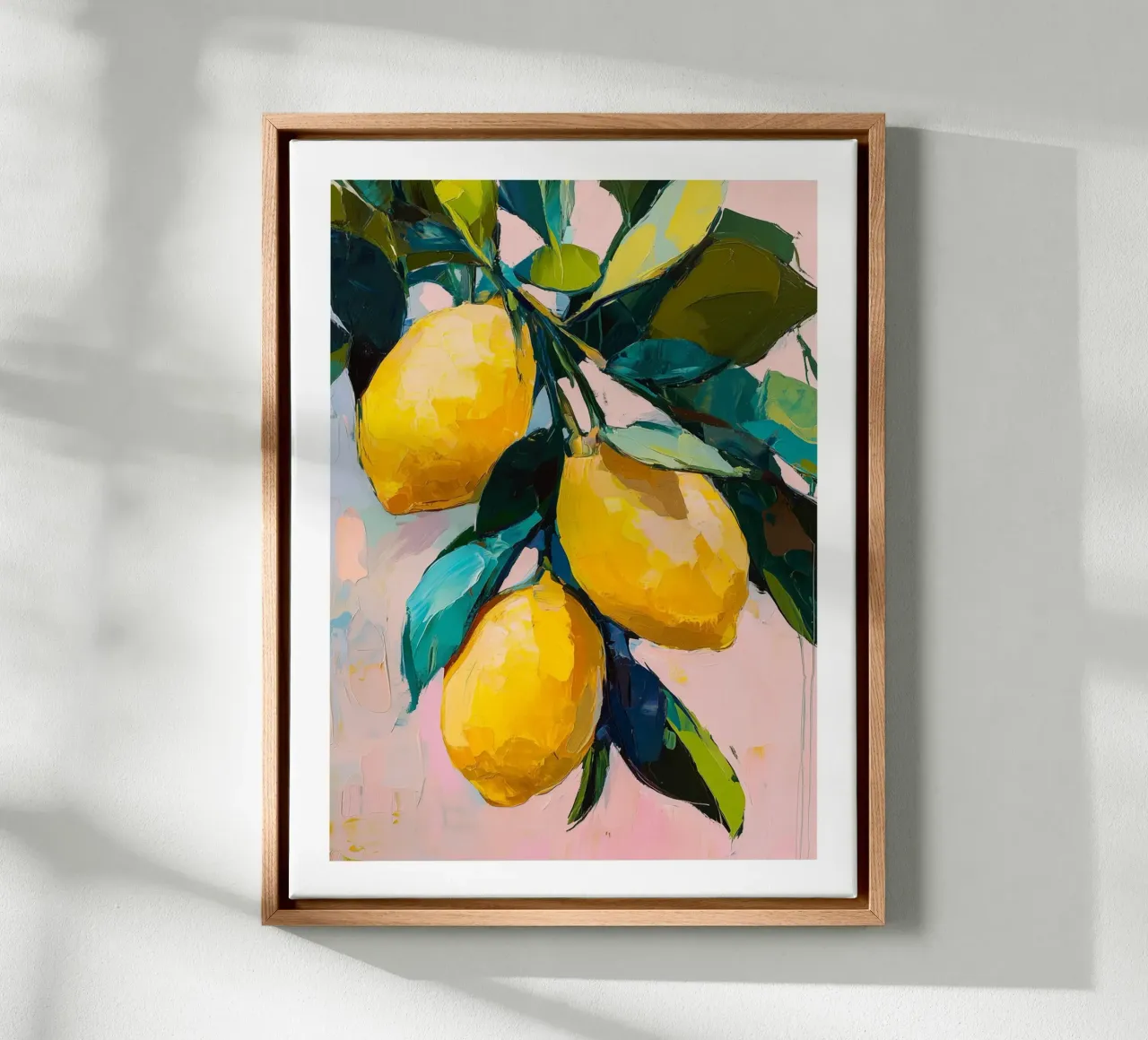 Limoni in vernice tela con Cornice a cassetta da Spice & Style