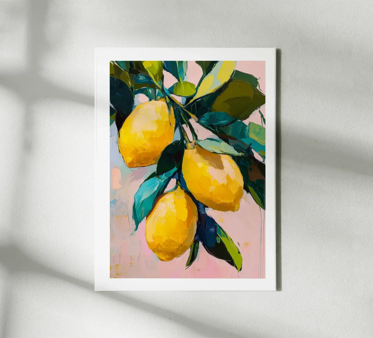 Limoni in vernice tela con Cornice a cassetta da Spice & Style