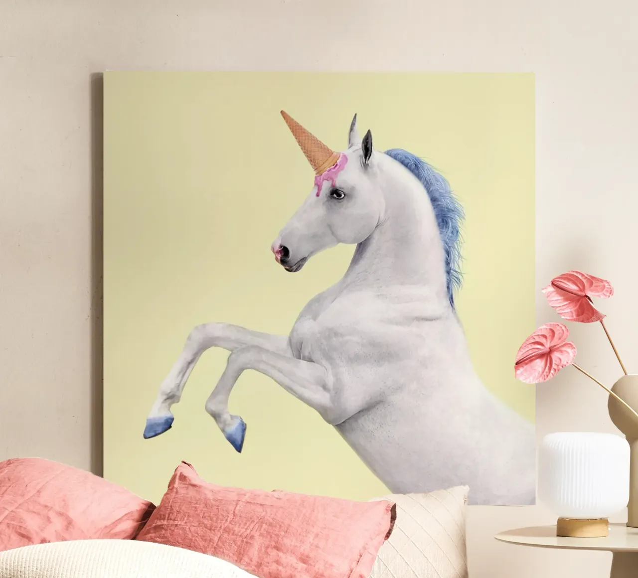 Ice Cream Unicorn tela con Cornice a cassetta da Paul Fuentes Design