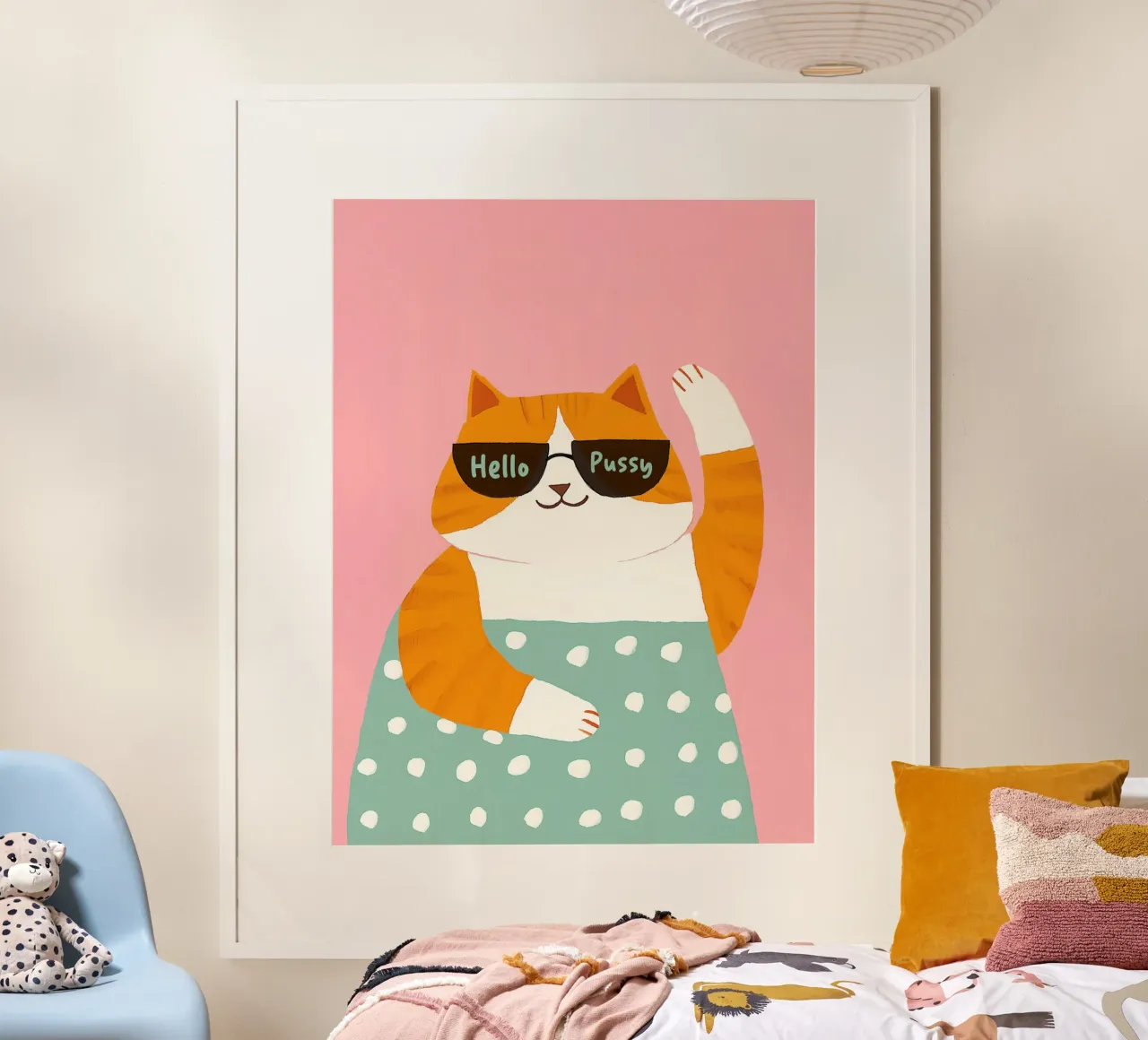 Ciao gatto Figa Cool Doodle poster da Carinaprint
