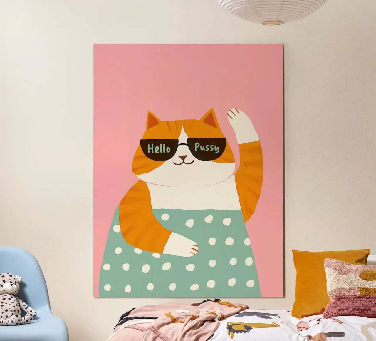 Ciao gatto Figa Cool Doodle poster da Carinaprint