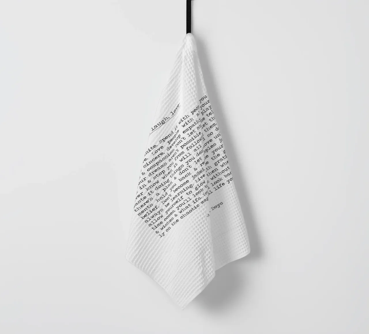 Lebe Lache Liebe Lang A. W. Doys Schreibmaschine Typografie Zitat Geschirrtuch von Summer Soul Co. - Quotes