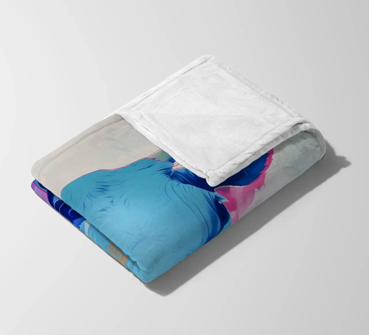 Mucca blu popart coperta in pile da Carinaprint